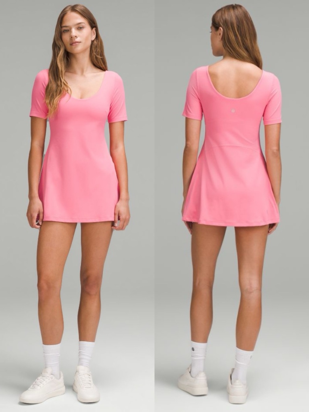 Lululemon Align Short Sleeve Dress Athletic Mini Dress Sakura Pink 10 NWT